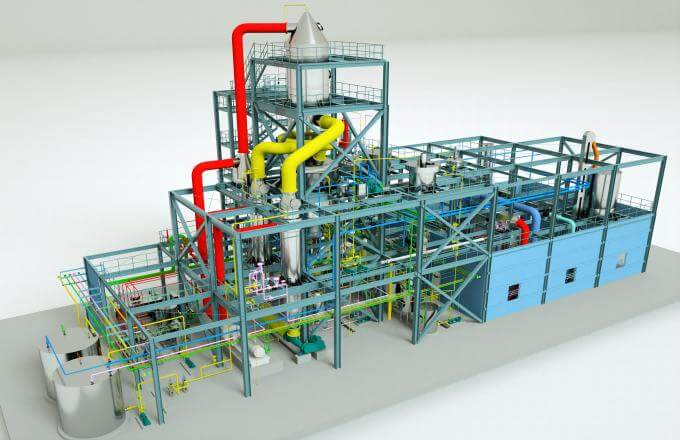 MVR evaporation system 3D diagram